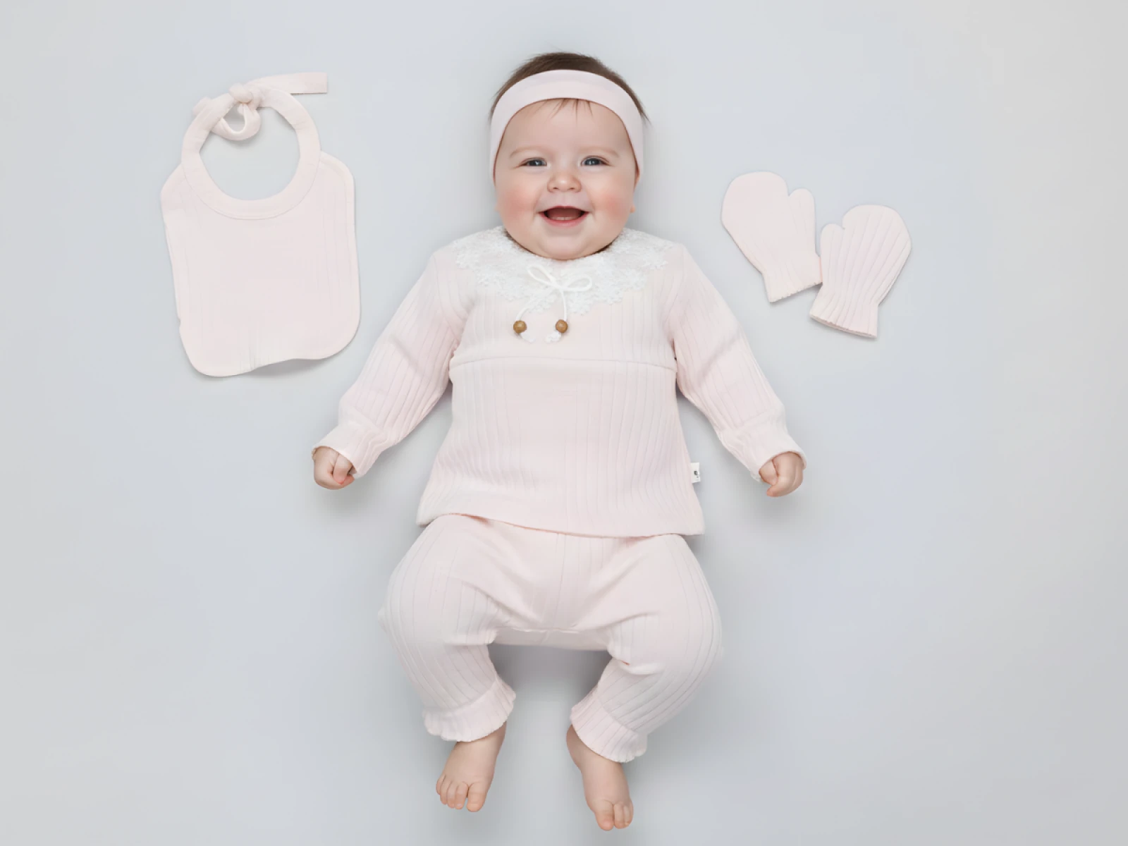 0/3 AY KIZ TAKIM 5\'Lİ SET BONCUKLU GÜPÜRLÜ