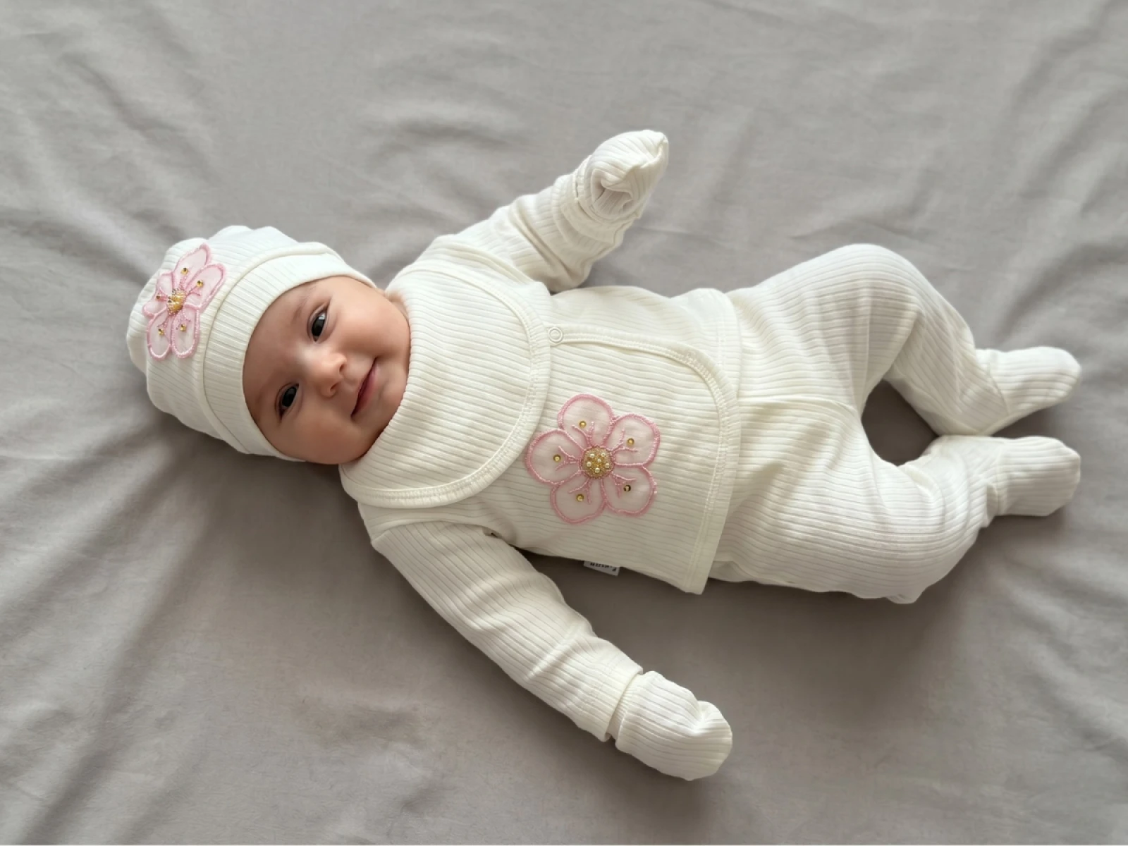 0/6 AY BEBE KIZ TAKIM 5\'Lİ PAPATYALI