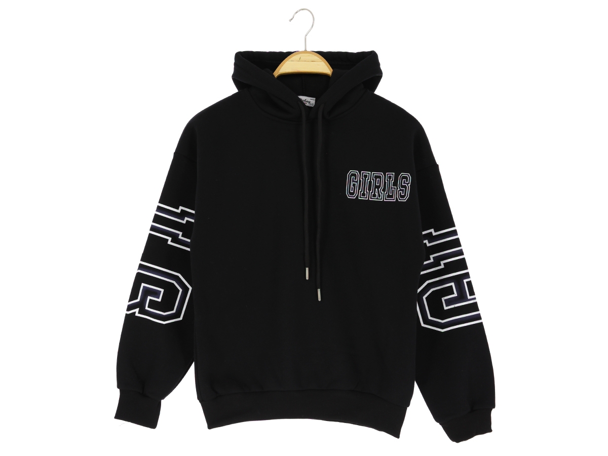 13/16 YAŞ KIZ SWEAT KAPŞONLU GIRLS R BASKILI 3 İP ŞRD