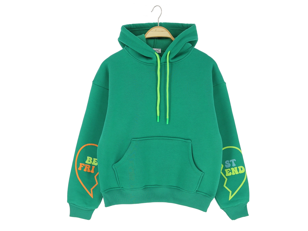 13/16 YAŞ KIZ SWEAT KAPŞONLU KOL ST END BASKILI 3 İP ŞRD
