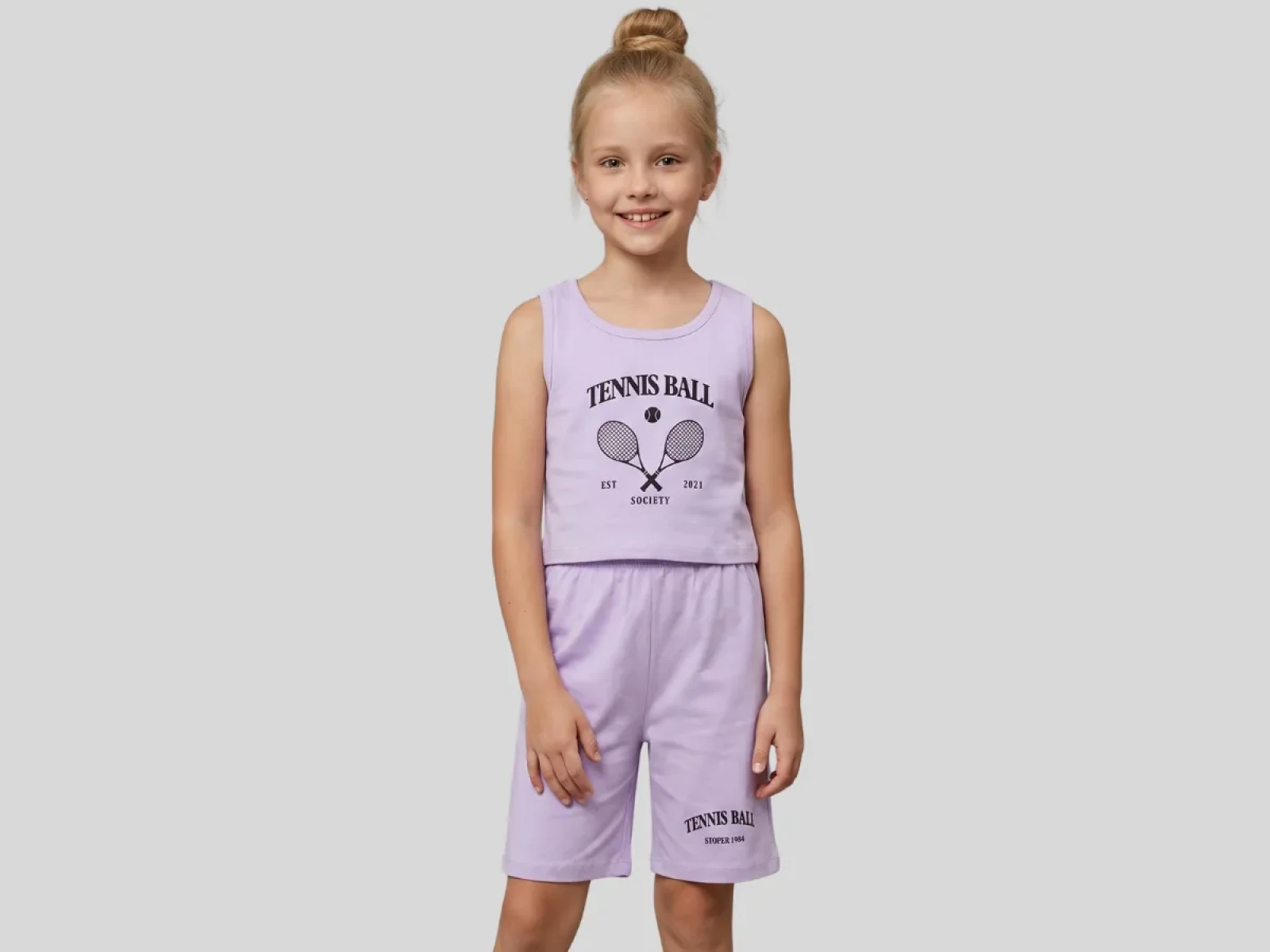 13/16 YAŞ KIZ TAKIM ŞORTLU TENNIS BALL BASKILI