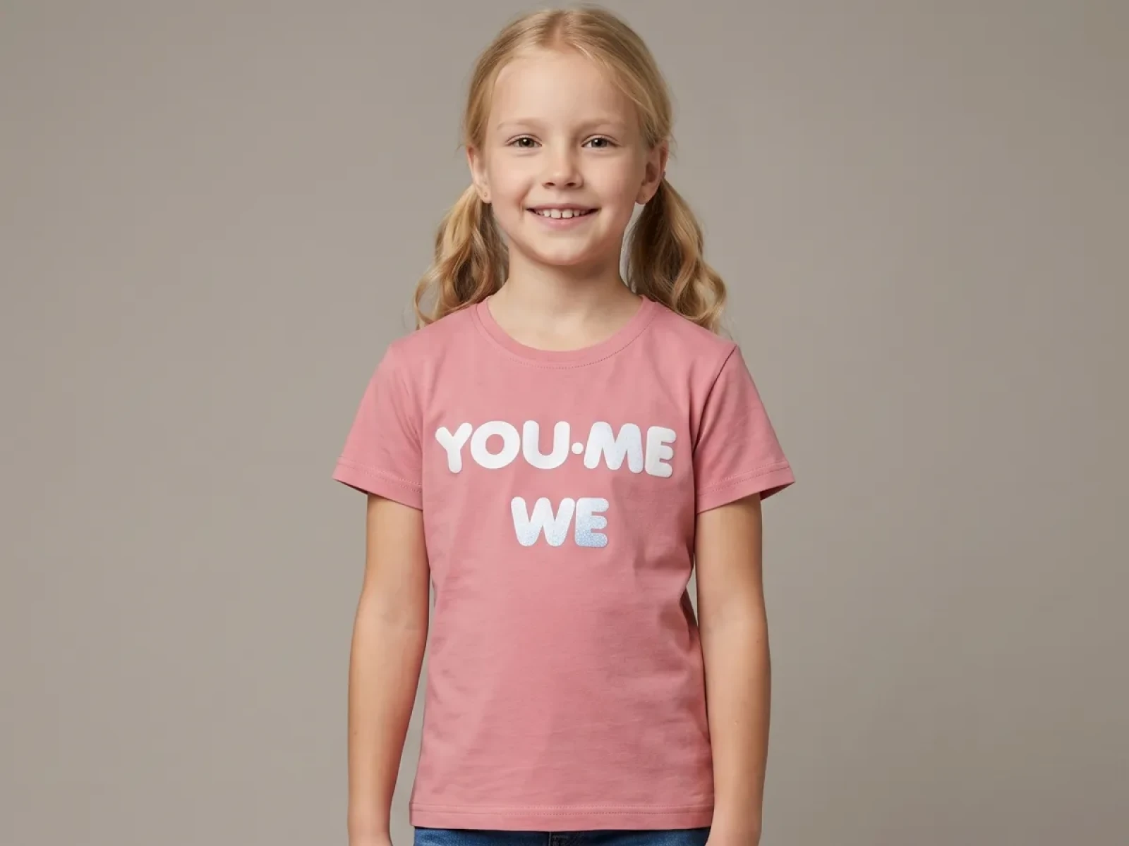 13/16 YAŞ KIZ TSHİRT YOU ME WE BASKILI