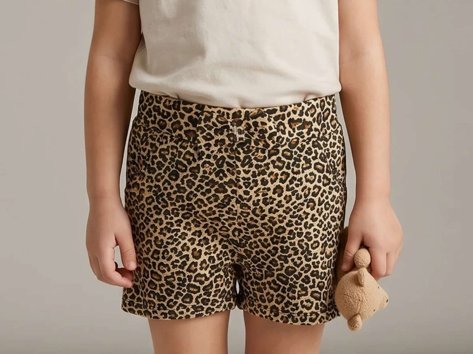 1/4 YAŞ KIZ ŞORT LEOPARLI CEPLİ