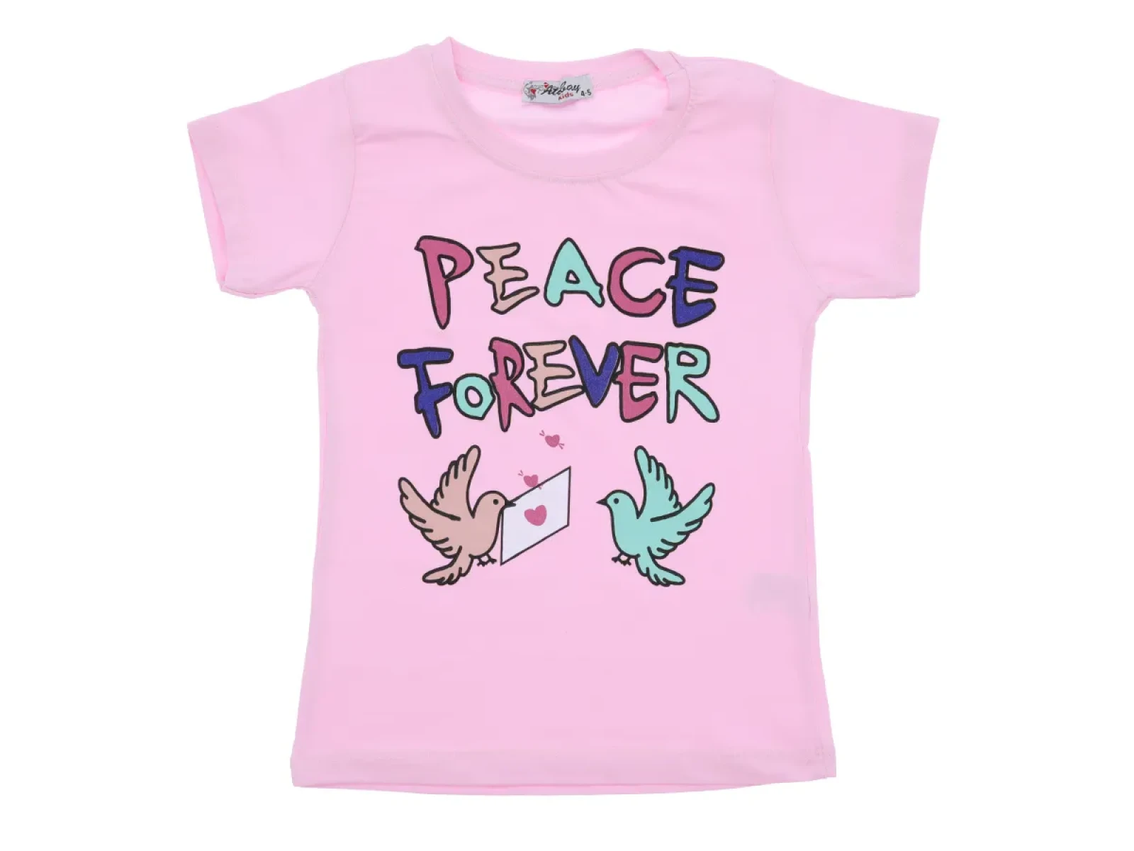 1/4 YAŞ KIZ TSHİRT PEACE FOREVER BASKILI
