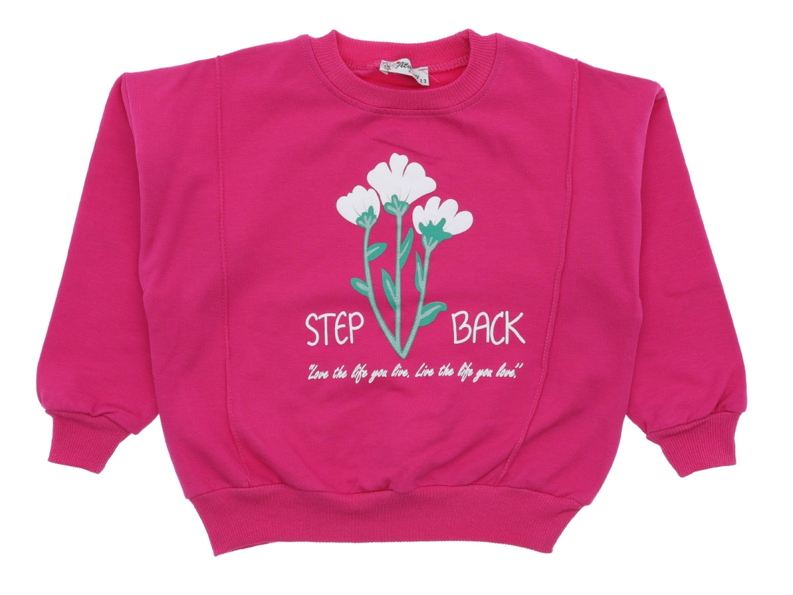 3/6 YAŞ KIZ BLUZ STEP BACK ÇİÇEK BASKILI 2 İP ŞARDONLU