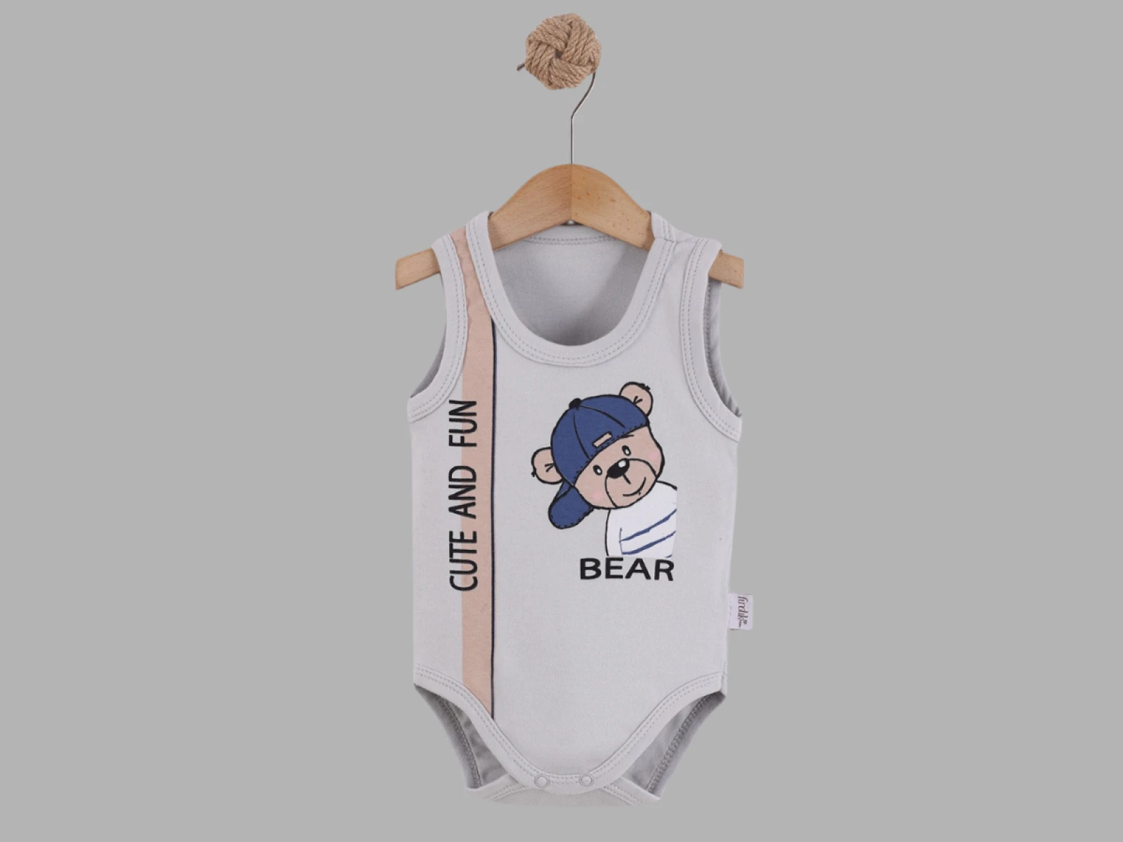 3/18 AY ERKEK BEBE BADİ ASKILI BEAR BASKILI