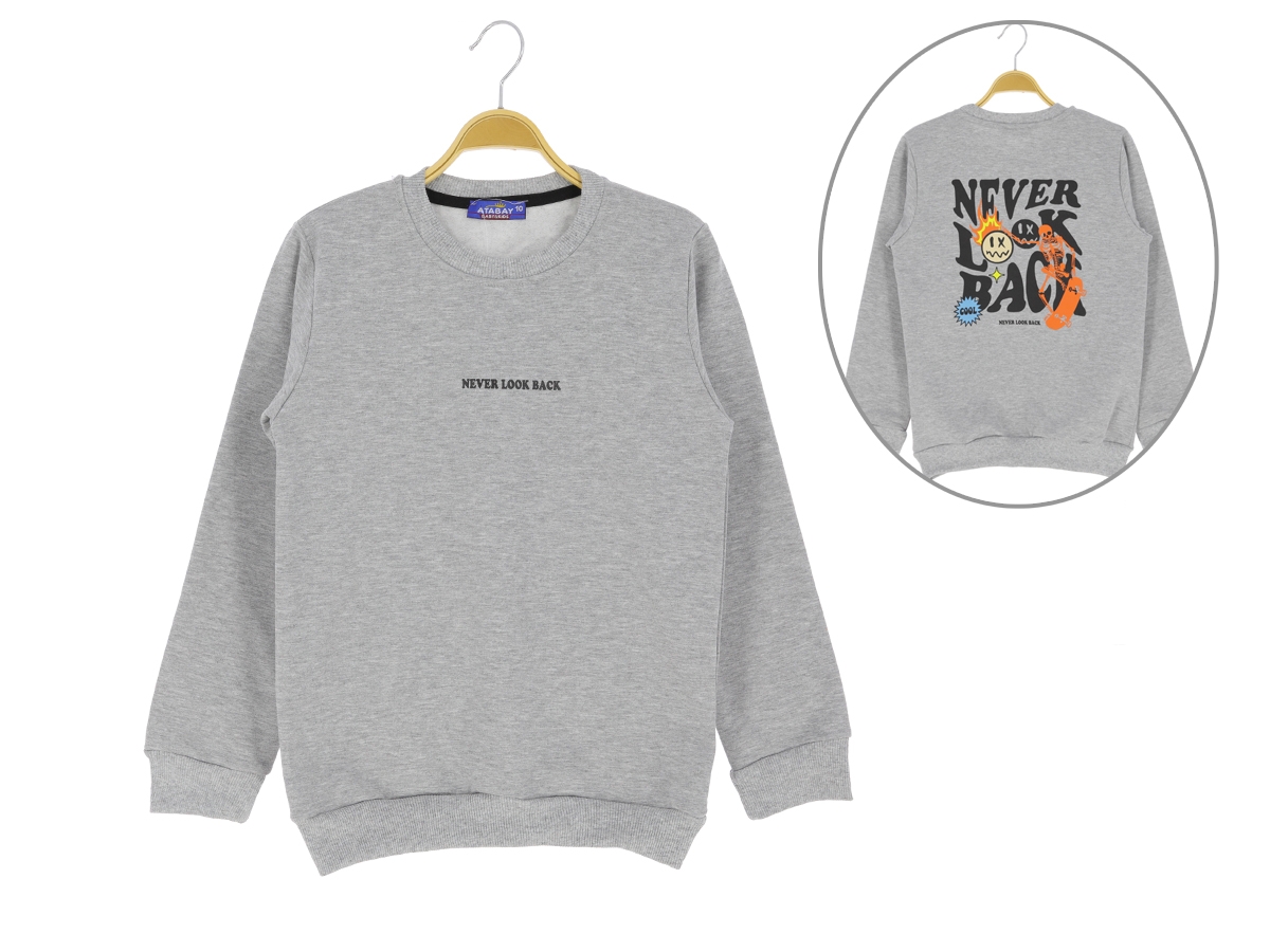 3/6 YAŞ ERKEK SWEAT ARKA NEVER LOOK BACK BASKILI 2 İP ŞRD