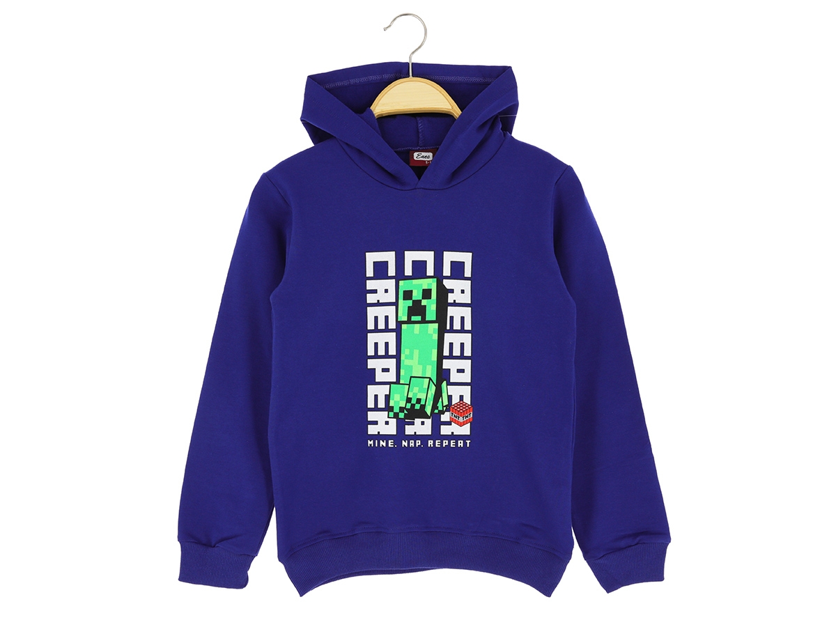 3/6 YAŞ ERKEK SWEAT KAPŞONLU CREEPER BASKILI 2 İP ŞRD