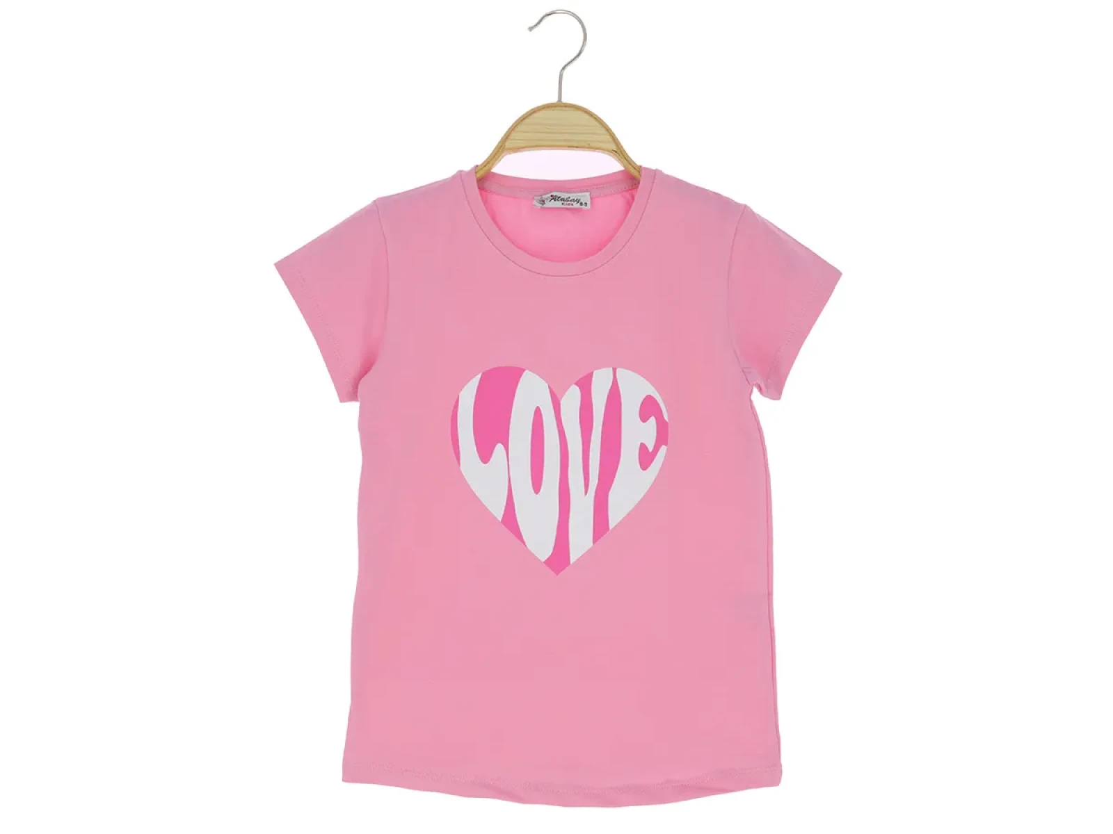 9/12 YAŞ KIZ TSHİRT LOVE BASKILI 36/1 SÜPREM