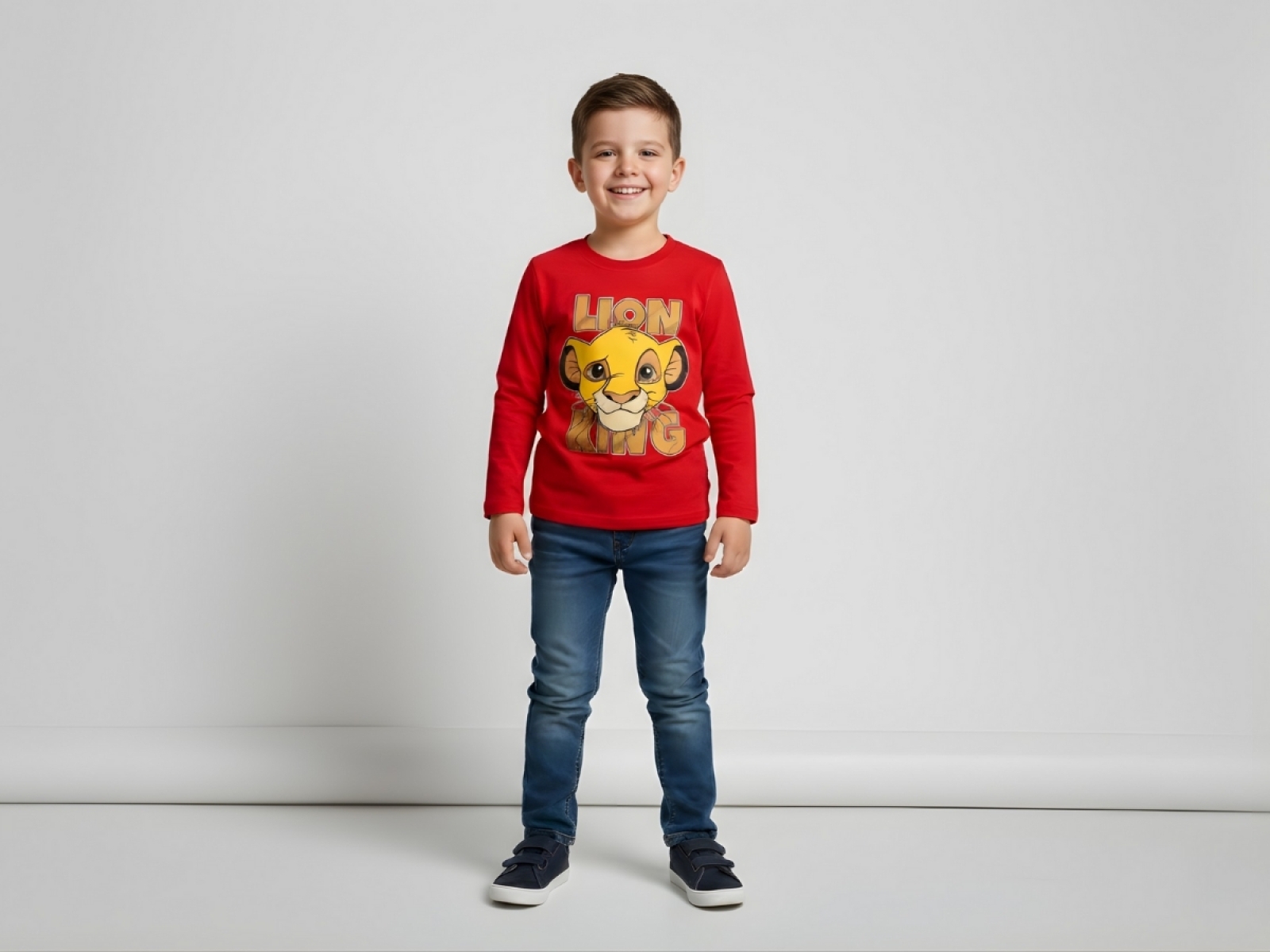 3/7 YAŞ ERKEK BLUZ LION KING BASKILI 24/1 PENYE SÜPREM