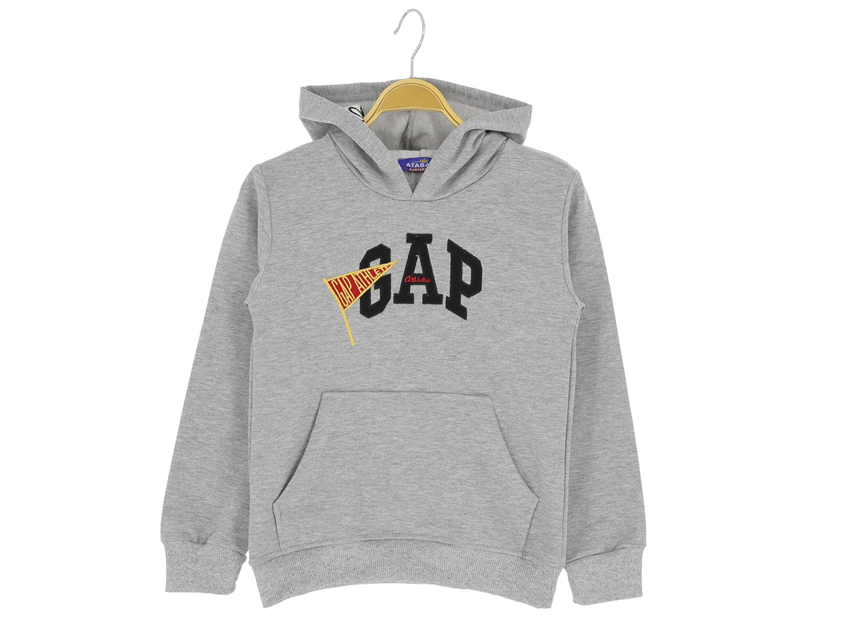 3/7 YAŞ ERKEK SWEAT KAPŞONLU CEPLİ GAP NAKIŞLI 2 İP ŞRD