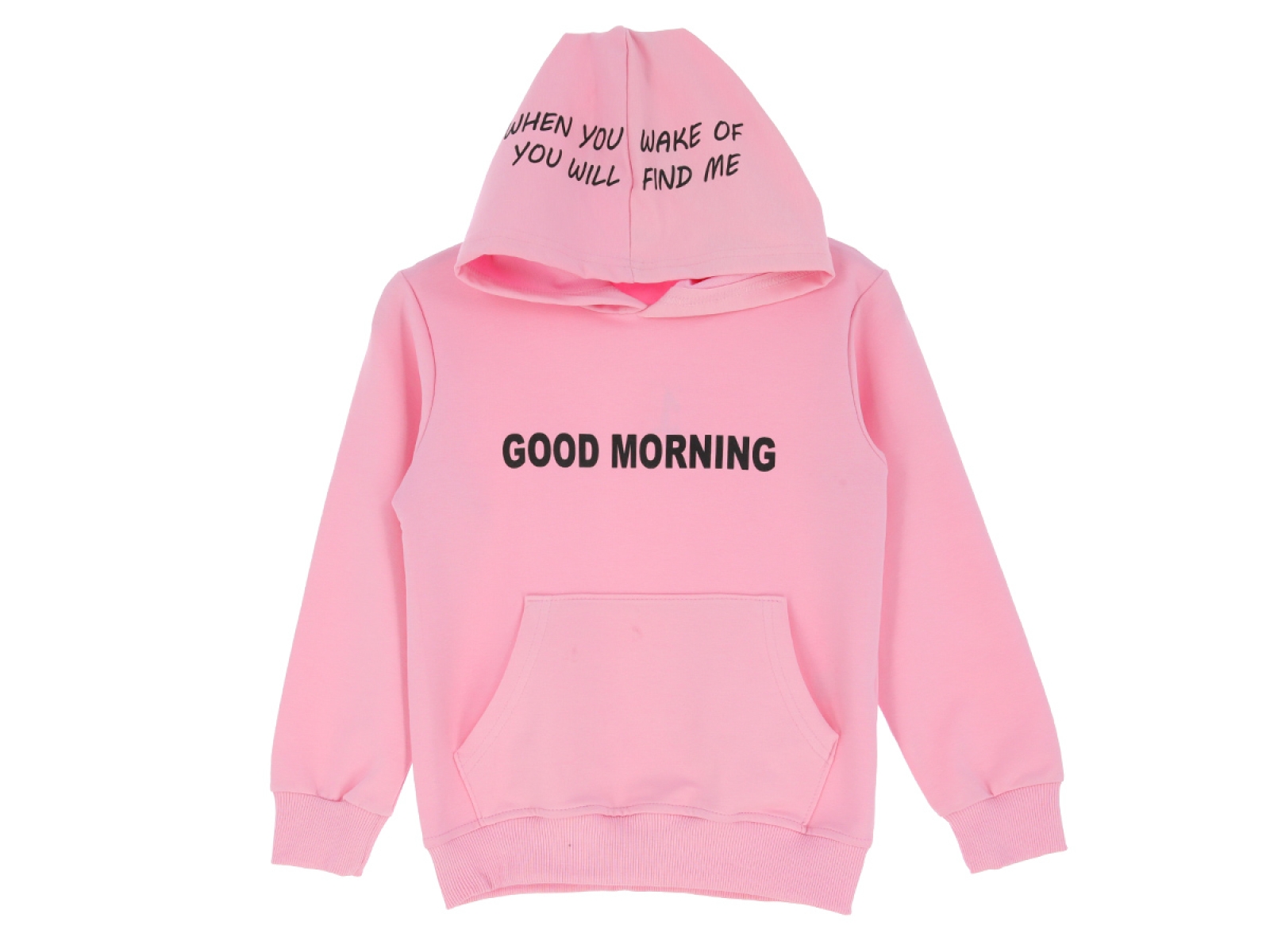 13/16 YAŞ KIZ SWEAT KAPŞONLU GOOD MORNİNG BASKILI 30/150 2 İ