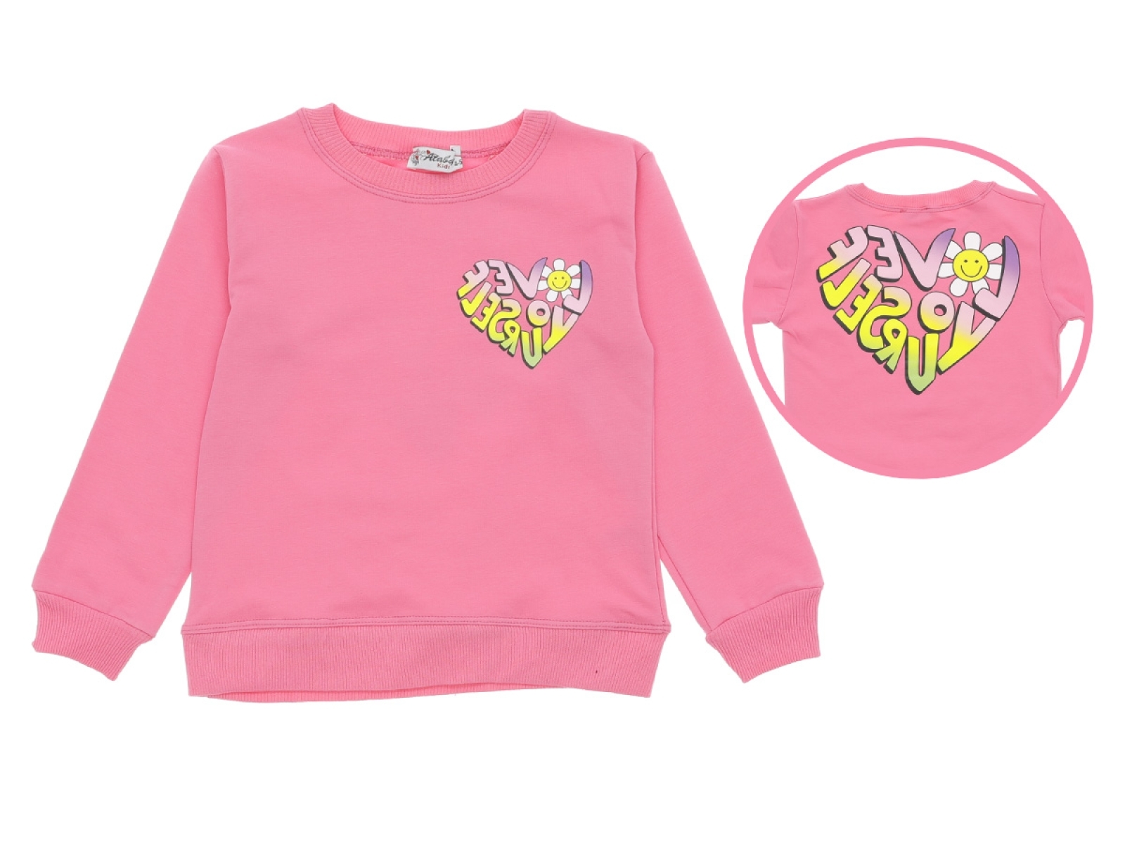 9/12 YAŞ KIZ SWEAT LOVE PAPATYA BASKILI