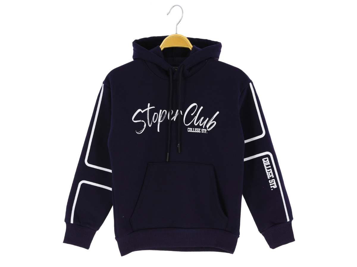 5/8 YAŞ ERKEK SWEAT KAPŞONLU CEPLİ BASKILI 3 İP ŞRD