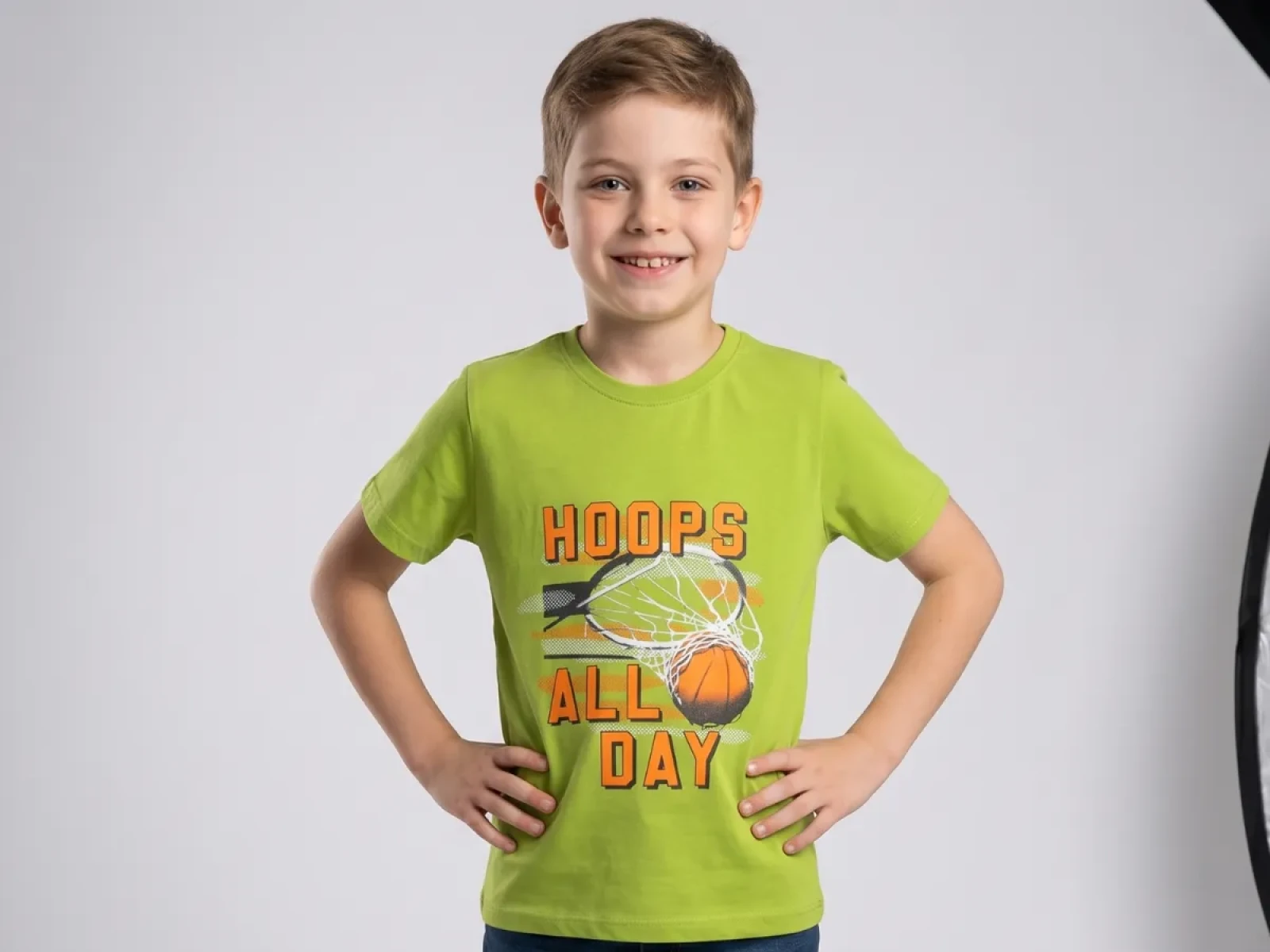 5/8 YAŞ ERKEK TSHIRT HOOPS ALL DAY BASKILI