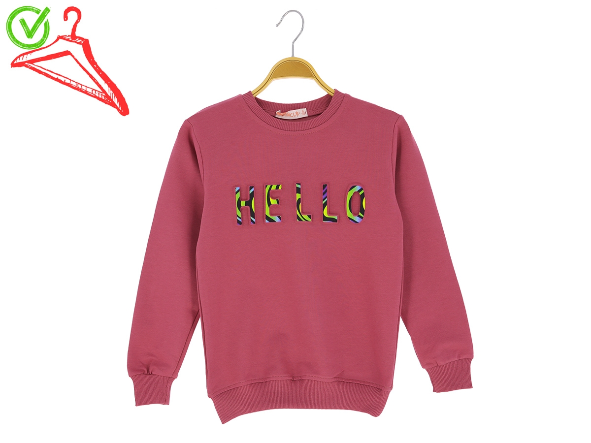 5/8 YAŞ KIZ BLUZ HELLO BASKILI