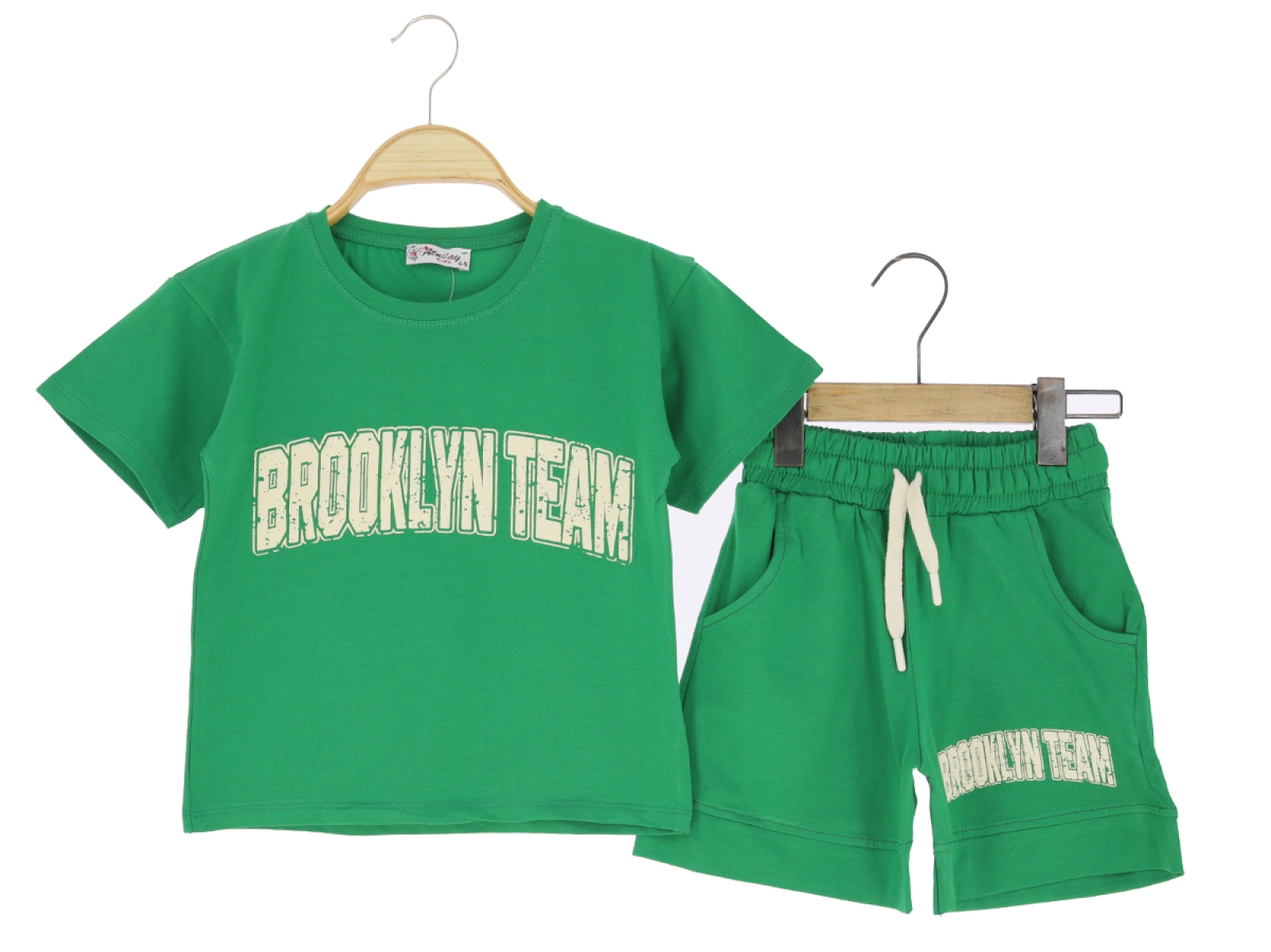 5/8 YAŞ KIZ TAKIM ŞORTLU BROOKLYN TEAM BASKILI 36/1 KOMPAK