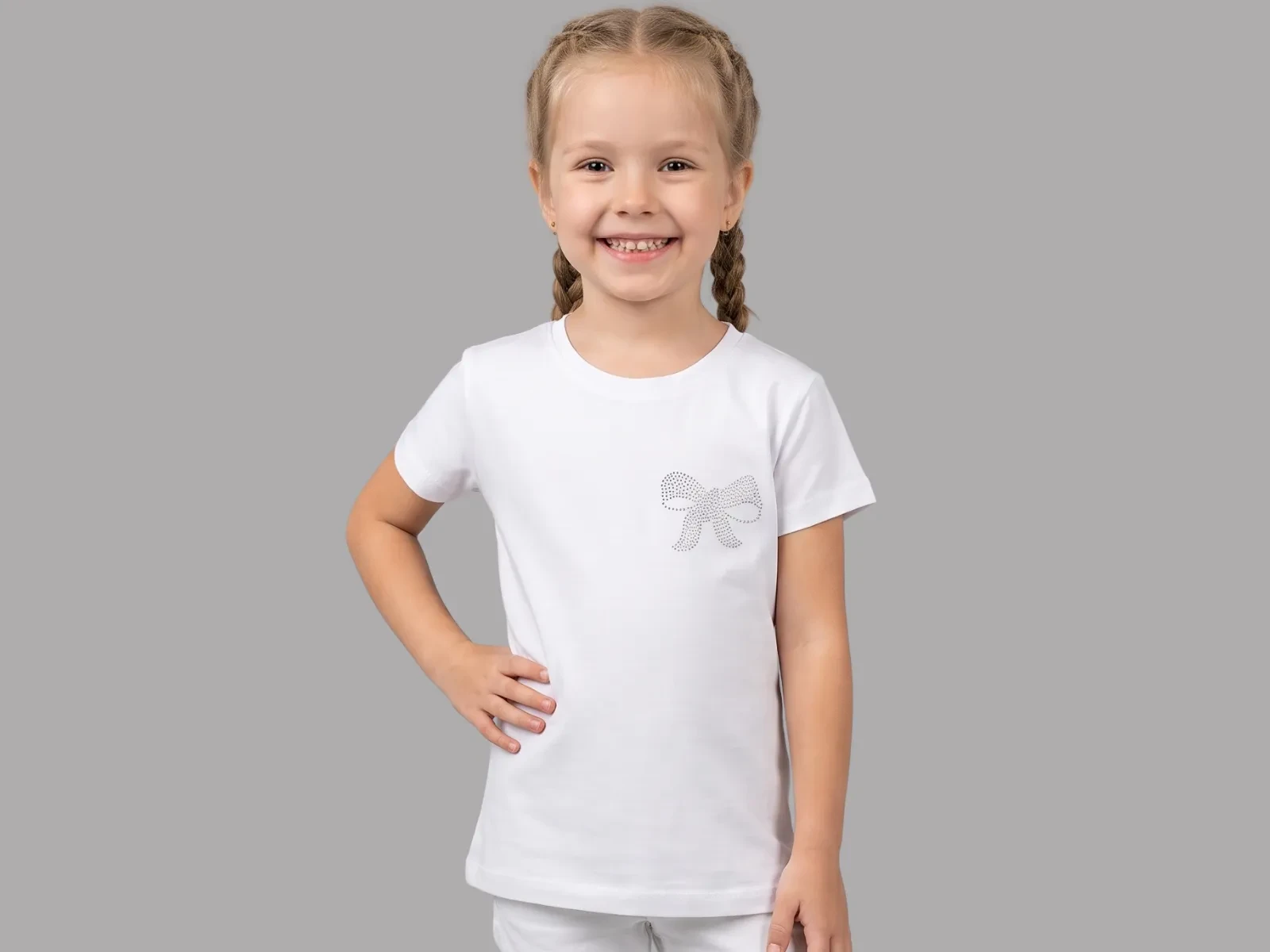 5/8 YAŞ KIZ TSHİRT FİYONK TAŞLI OKULLUK