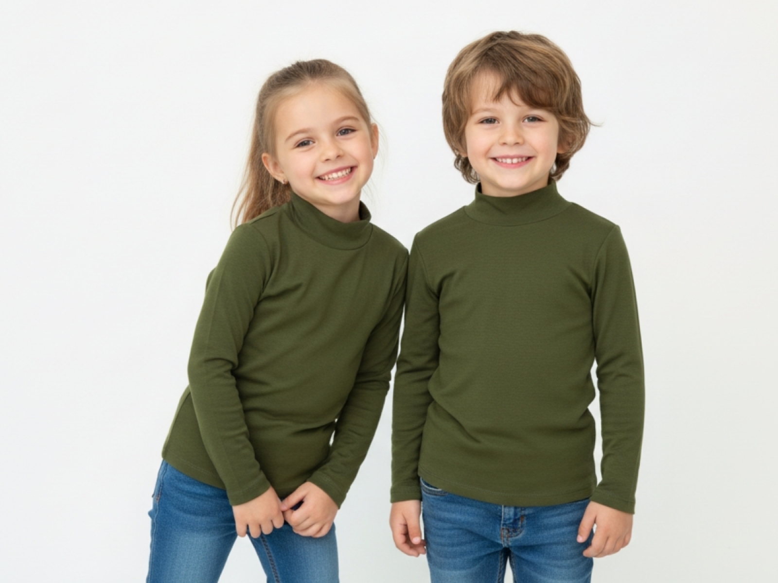 5/8 YAŞ UNISEX BLUZ BALIKÇI YAKA DÜZ