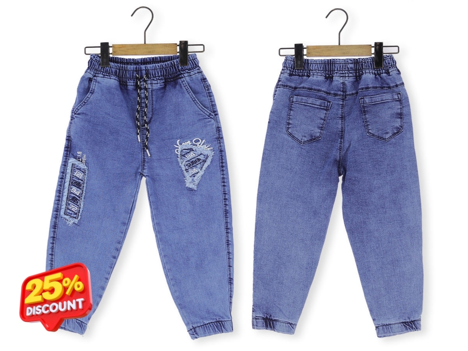 8/12 YAŞ ERKEK PANTOLON KOT LASTİKLİ 84 SUBER 94 NAKIŞLI