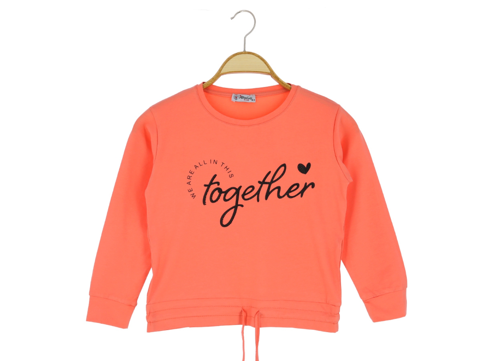 9/12 YAŞ KIZ BLUZ TOGETHER KALP BASKILI