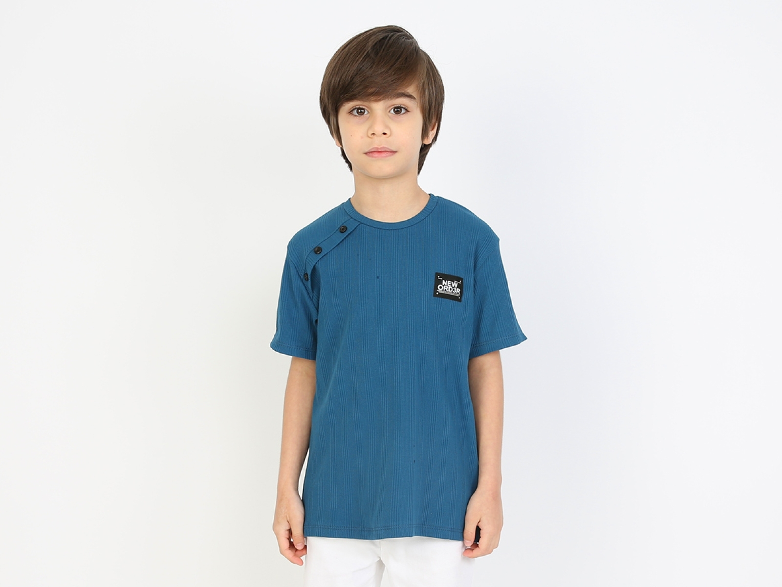 9/12 YAŞ ERKEK TSHIRT DÜĞMELİ RAPORLU KUMAŞ