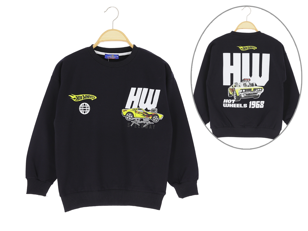 9/12 YAŞ ERKEK SWEAT ARKA HOT WHEELS 1968 BASKILI 2 İP ŞRD