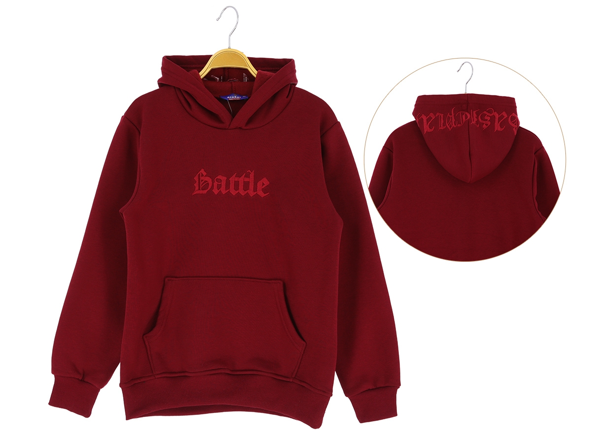 9/12 YAŞ ERKEK SWEAT KAPŞONLU CEPLİ BATTLE NAKIŞLI 3 İP ŞRD