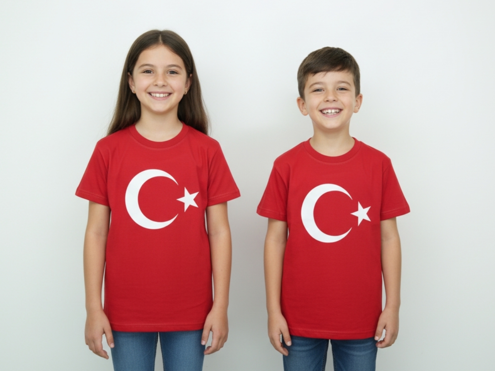 9/12 YAŞ TSHİRT BAYRAK BASKILI KOMPAK PENYE KIRMIZI