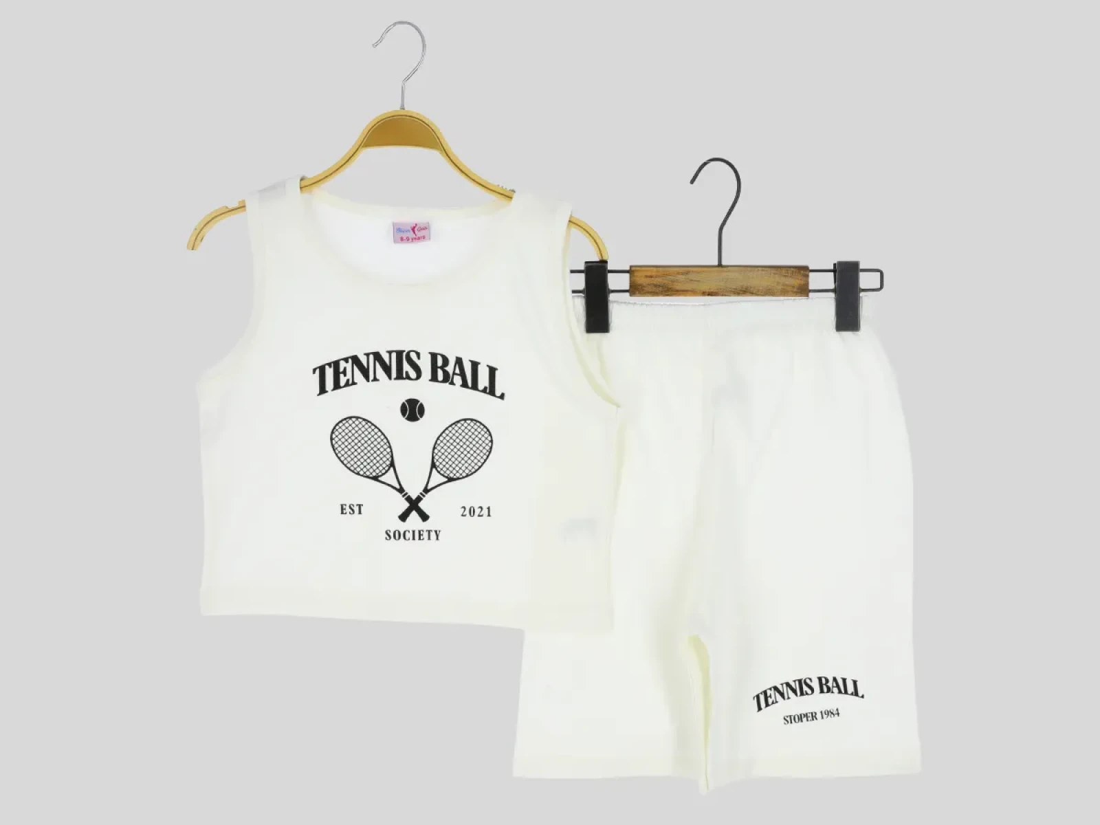 9/12 YAŞ KIZ TAKIM ŞORTLU TENNIS BALL BASKILI