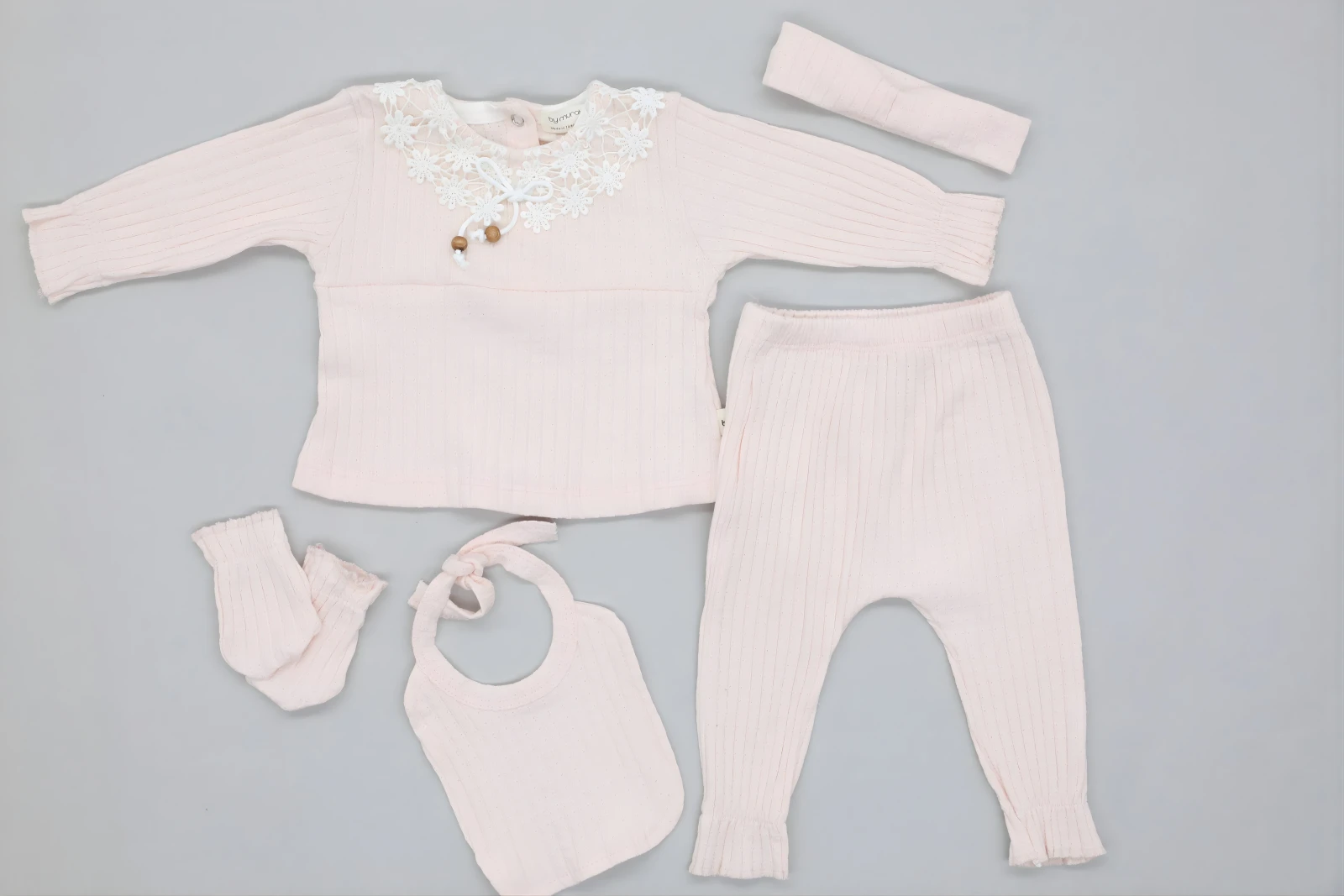 0/3 AY KIZ TAKIM 5\'Lİ SET BONCUKLU GÜPÜRLÜ