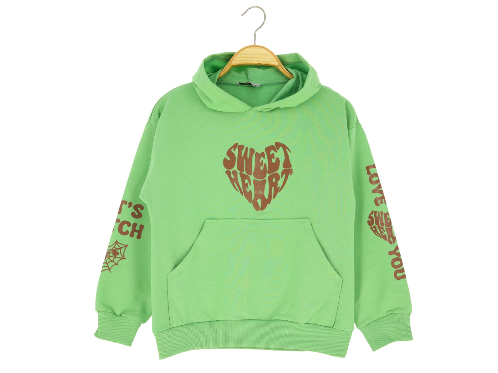 9/12 YAŞ KIZ SWEAT KAPŞONLU SWEET HEART BASKILI 30/150 2 İP