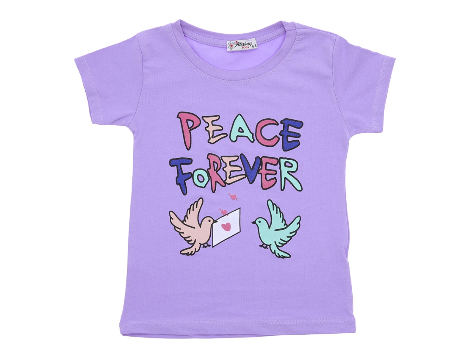 1/4 YAŞ KIZ TSHİRT PEACE FOREVER BASKILI