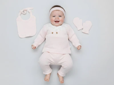0/3 AY KIZ TAKIM 5\'Lİ SET BONCUKLU GÜPÜRLÜ