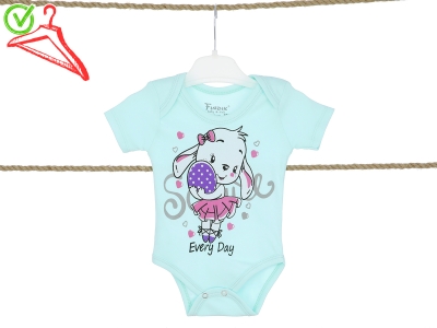 3/18 AY BEBE KIZ BADİ K/KOL TAVŞAN EVERY DAY BASKILI