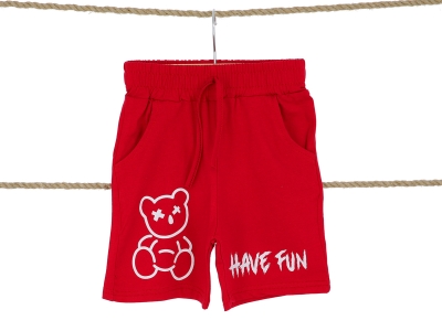 3/6 YAŞ ERKEK ŞORT AYI HAVE FUN BASKILI 36/1 P.LYC SÜPREM