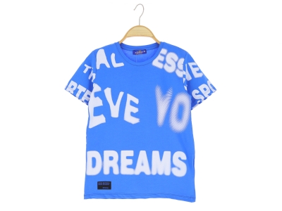 9/12 YAŞ ERKEK TSHİRT DREAMS BASKILI 36/1 SÜPREM