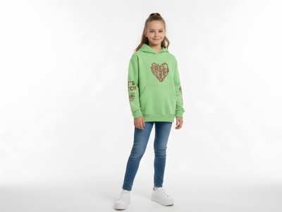 9/12 YAŞ KIZ SWEAT KAPŞONLU SWEET HEART BASKILI 30/150 2 İP