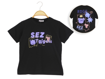 9/12 YAŞ KIZ TSHİRT ARKA SEZ BASKILI 36/1 KOMPAK
